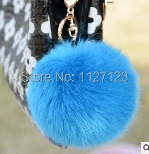 

blue 10 cm large maomao wholesale imitation rabbit fur ball lovely ornament with metal hair bulb jewelry diy fashion