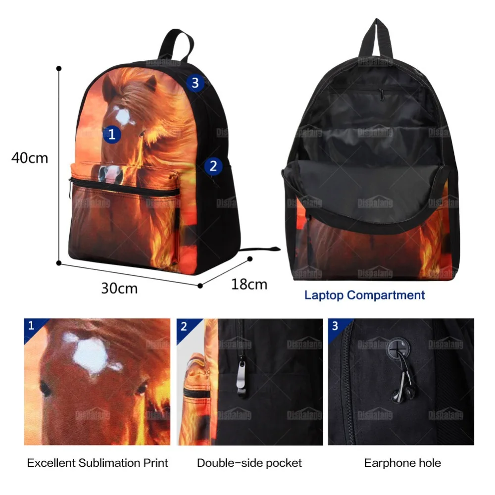 Dispalang Husky Dog Backpack for Teenagers Cute Laptop Bookbags for College Middle School Students Rucksacks Bagpack Mochilas