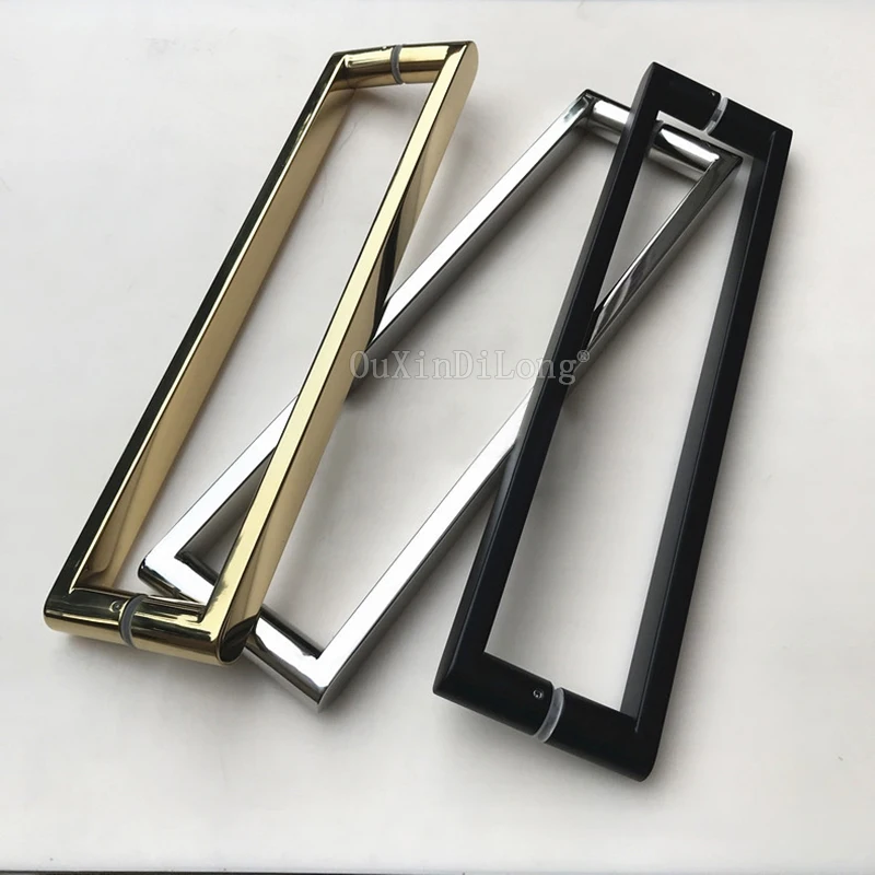 

1PCS Stainless Steel Bathroom Glass Door Handles Shower Room Knobs/Pulls Pitch 440mm Brushed Gold/Chrome/Dumb Black JF1877