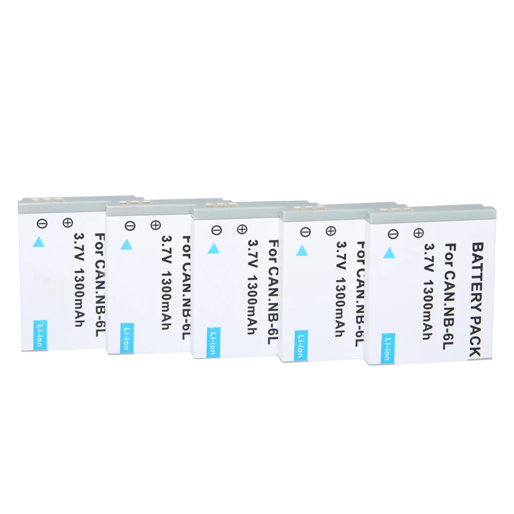 5pcs NB6L NB-6LH NB-6L Digital Batteries for Canon Power-shot Cameras SX520 HS SX530 SX600 SX610 SX700 SX710 IXUS 85 95 200 210