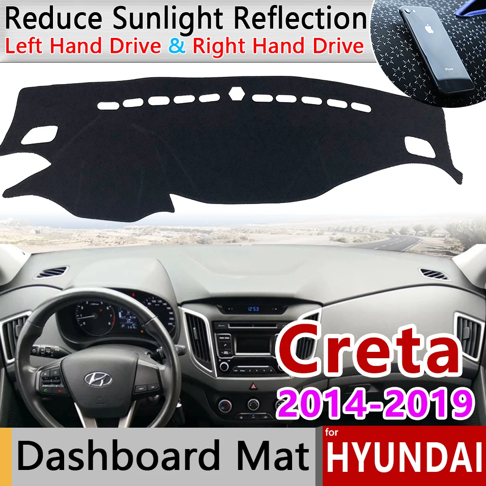 

Для hyundai Creta Ix25 2014 2015 2016 2017 2018 2019 анти-скольжения мат коврик на приборную панель Зонт коврик для панели автомобильные аксессуары