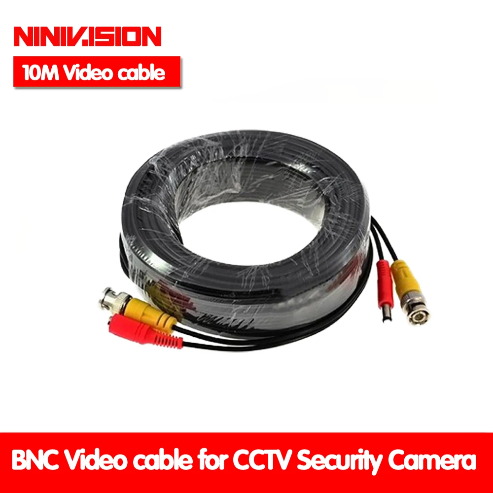 

NINIVISION BNC cable 10M Power video Plug and Play Cable for CCTV camera system Security