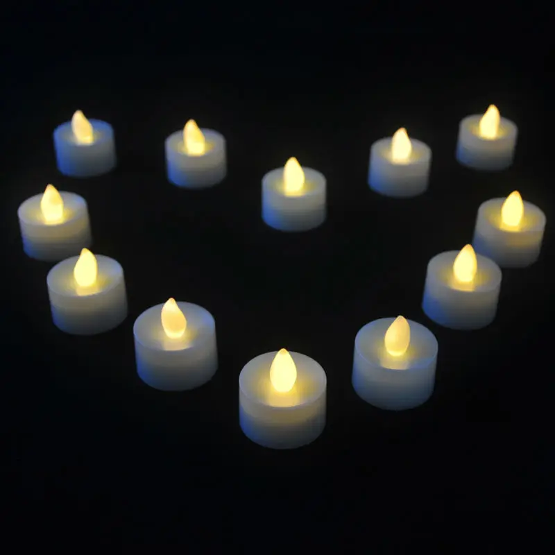 12pcs/lot LED Tea light Battery Flicker Flameless Tea Light Candles For Wedding Birthday Party Christmas Home