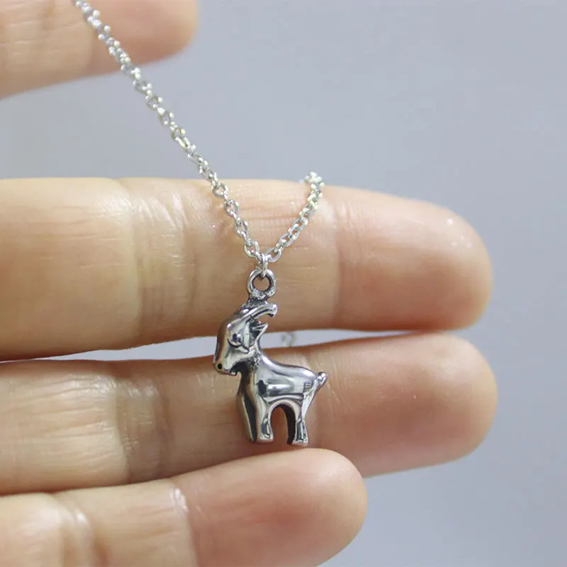 1pc DIY Vintage 3D Goat Stainless Steel Custom Necklace Chinese Culture Animal Zodiac Sheep Necklace Men Women Memorial Jewelry