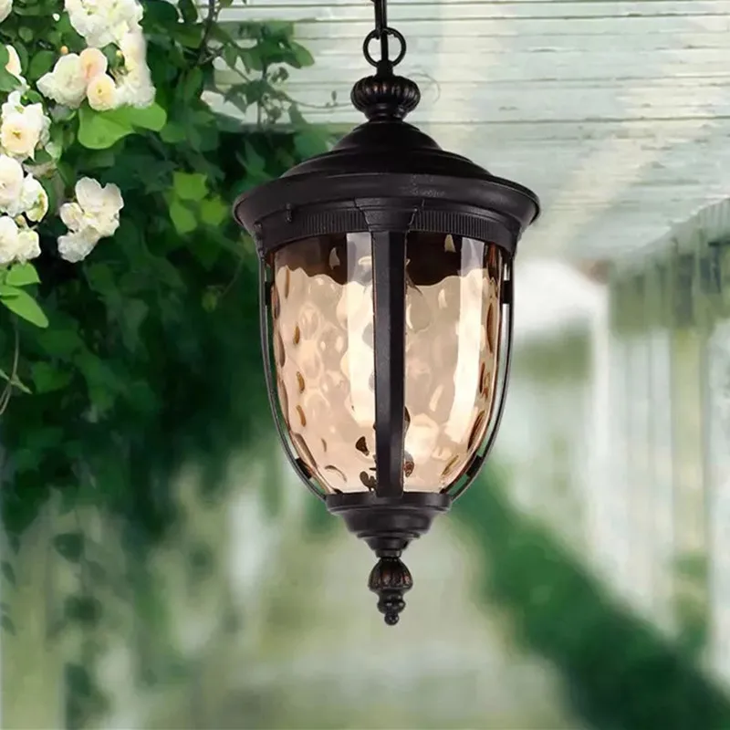 HAWBOIRRY European outdoor chandelier community garden villa gazebo balcony corridor terrace outdoor retro hanging lamp