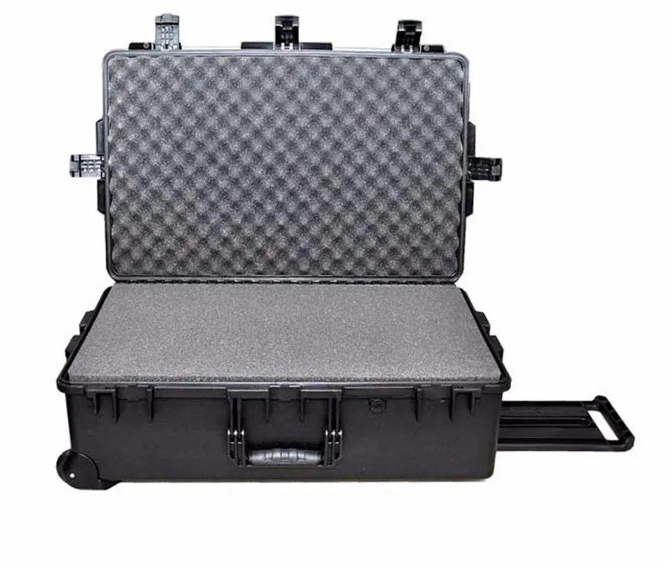 Triccase Pabrik OEM/ODM Keras IP67 Plastik Besar Koper Alat Troli Kasus dengan Busa Pra-potong M2950