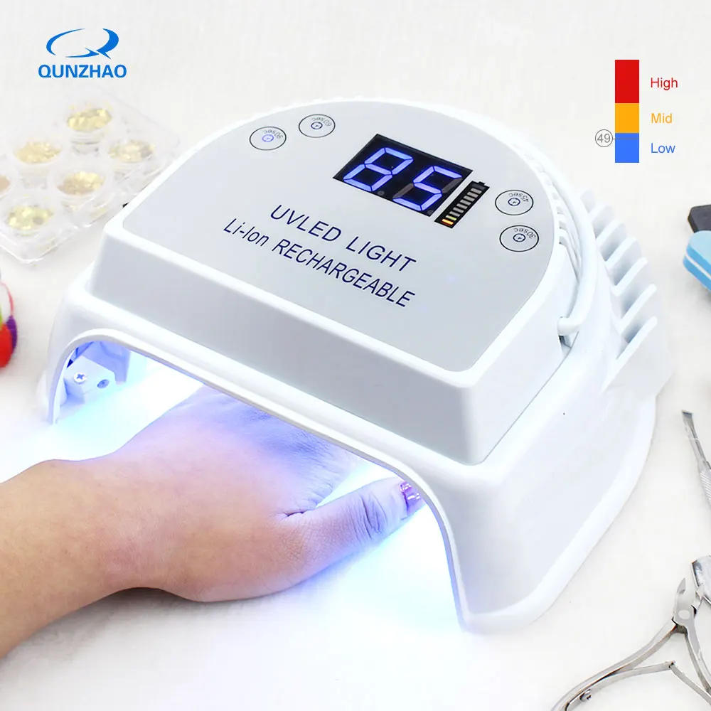 

QUNZHAO Uv Led Nail Dryer Lamp FOR Nails With Battery Strong Power Gel Polisher Curing Machine Varnish Light Phototherapy Lamps