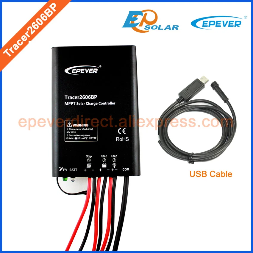 

Tracer2606BP New BP series MPPT EPEVER controller apply for solar panels system,solar street system 10A 10amps with USB cable