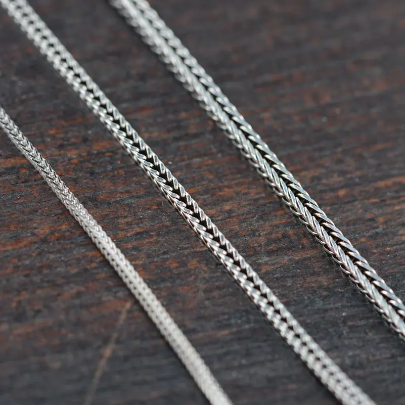 1.3mm 1.6mm 925 Silver Necklace for Women Men Jewelry Accessorice S925 Thai Solid Silver Long Chain Jewelry Making Necklaces