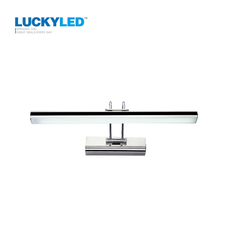 LUCKYLED 42cm 12W lampa Led nad lustro ze stali nierdzewnej AC85-265V nowoczesna lampa ścienna oświetlenie łazienkowe kinkiety ścienne Apliques Pared