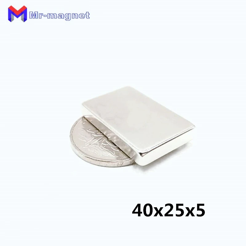 20 chiếc 40x25x5mm Siêu Neo NEO dymium nam châm 40x25x5 nam châm NdFeB 40*25*5mm, 40mm x 25mm x 5mm nam châm 40mm x 25mm x 5mm