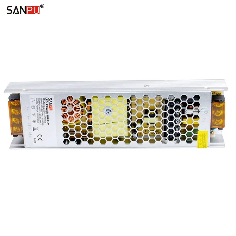 SANPU SMPS 12V LED Power Supply Unit 300W 25A AC to DC Lighting Transformer Slim Driver 12VDC Converter Fanless for Indoor LEDs