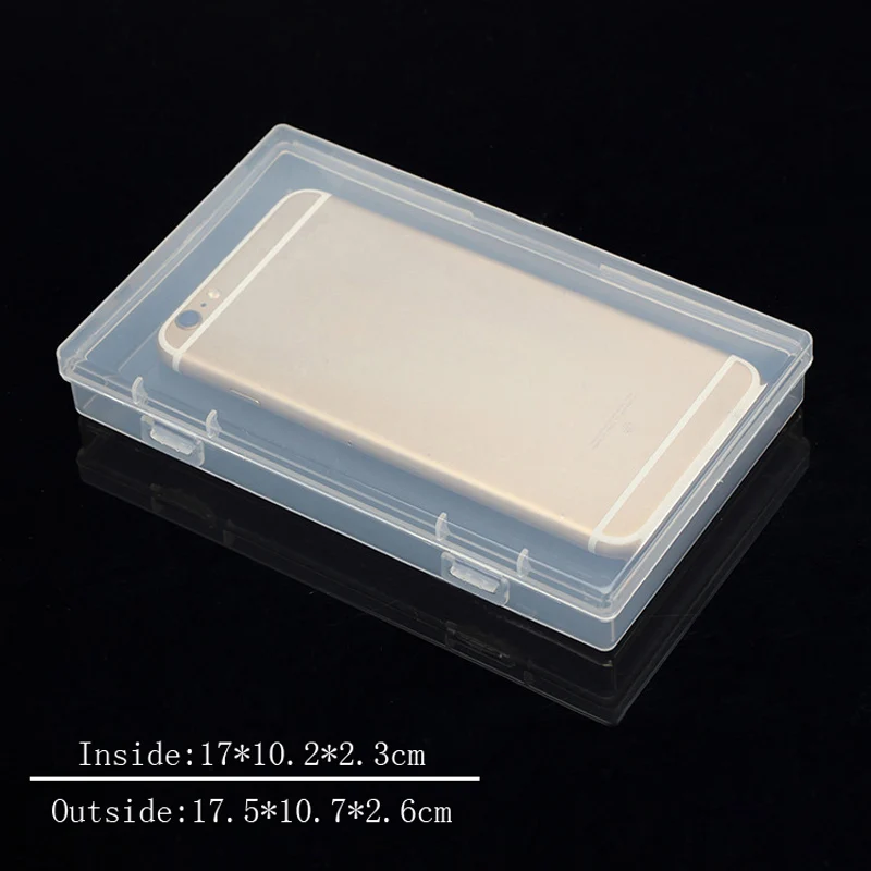 Empty Plastic Storage Box Rectangular Clear Collection Container Organizer Crafts Electronic Parts Storage Pouch Gift Box