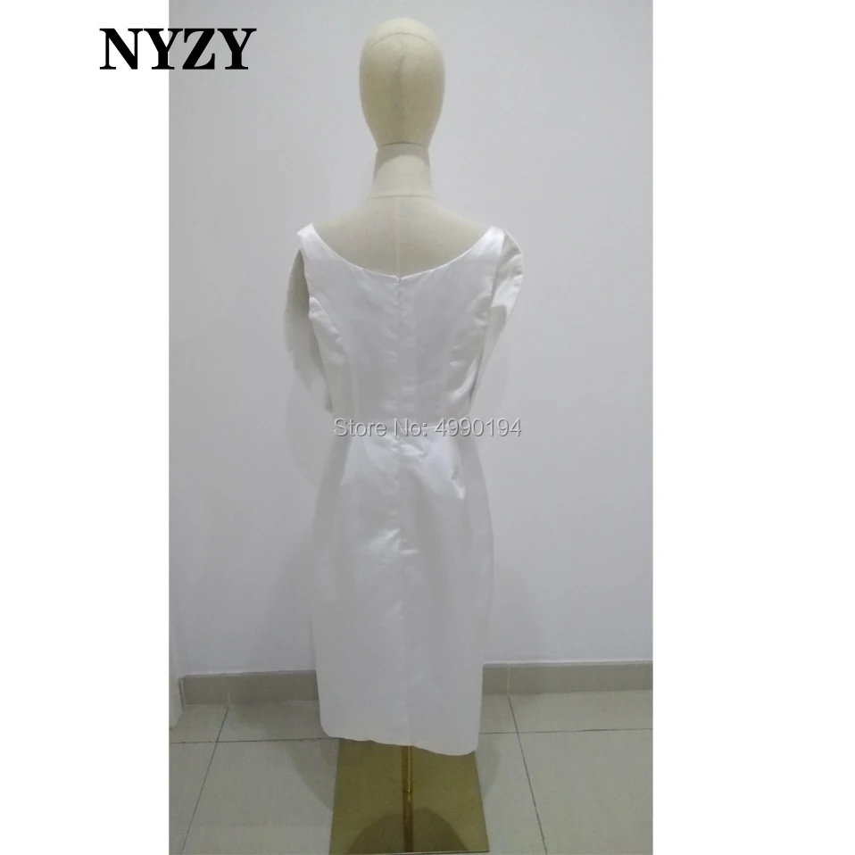 Vestido de cóctel blanco elegante, abertura lateral corto con vestido de fiesta, graduación, homecoming, C9 NYZY, 2019