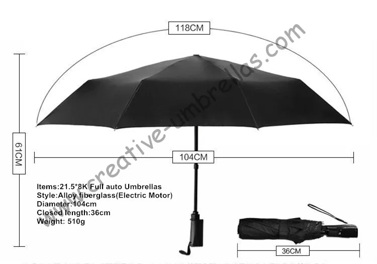 100% fully auto open auto close rechargeable electric three fold windproof alloy light weight umbrella colour optional parasol