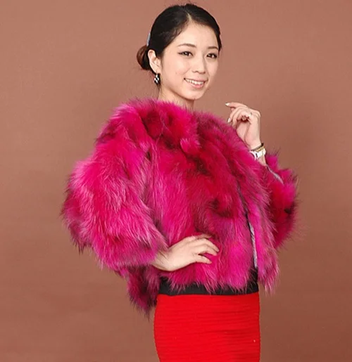 Free shipping Genuine raccoon Fur Coat women's raccoon Fur Jacket winter fur waistcoats Colorful fur plus size