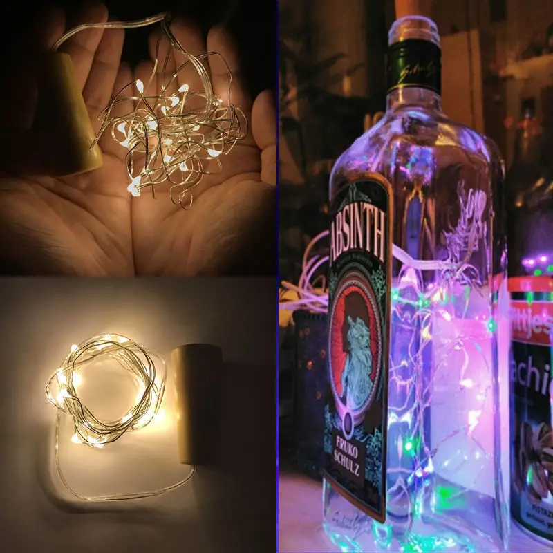 

8 PCS 2M LED Garland Copper Wire Corker String Fairy Lights for Glass Craft Bottle New Year Xmas Valentines Wedding Decoration