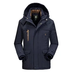 New Winter Men's Jacket Fleece Thicken Windproof Padded-Jacket Coat Fashion Casual Warm Parkas Overcoat Outerwear Male 6XL 7XL