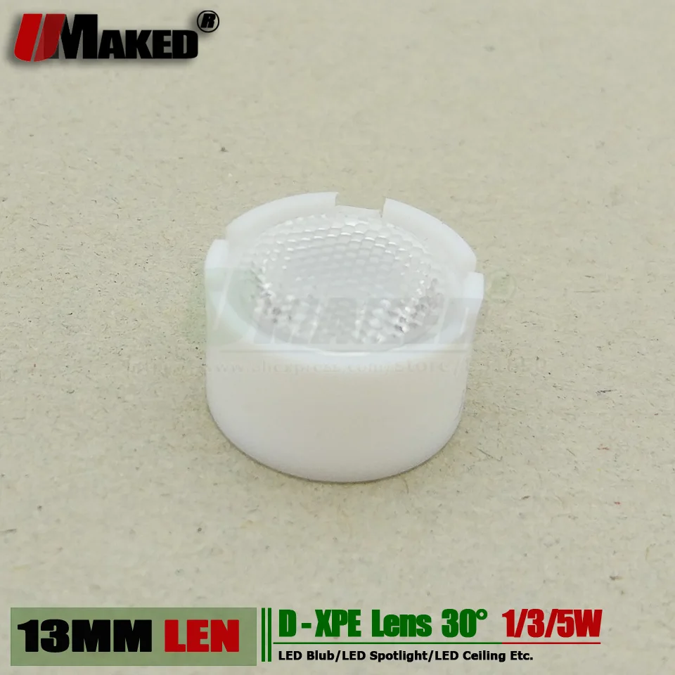 

UMAKED Min 13MM XPE LED Lens 3W 5W 10W XPL XTE light len Angle 30 PMMA Bead face with Bracket holder For led torch flashlight