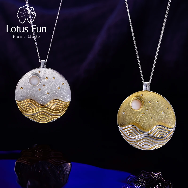 lotus fun 925 sterling silver moonlight pendant sem corrente para as mulheres natural shell designer de joias finas real 01