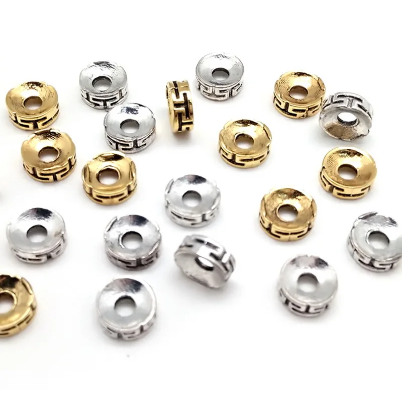 30pcs/lot 7*3mm T Pattern Concave Shape Zinc Alloy Metal Spacer Beads for DIY Bracelet Necklace Jewelry Findings Making image 5