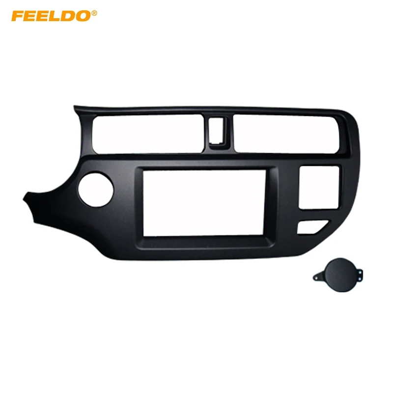 

FEELDO Car 2Din Stereo Fascia Frame for KIA K3 RIO 2011-2013 (LHD) with SRS Hole Audio Frame Dash Panel Trim Kit #5499