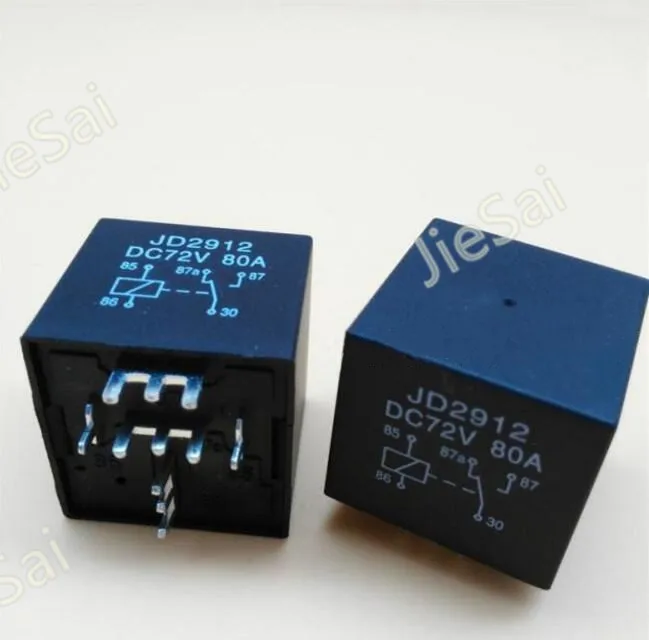 Black 5 pin 80A 12v 24v 72v automotive PCB relay for electric vehicle controller
