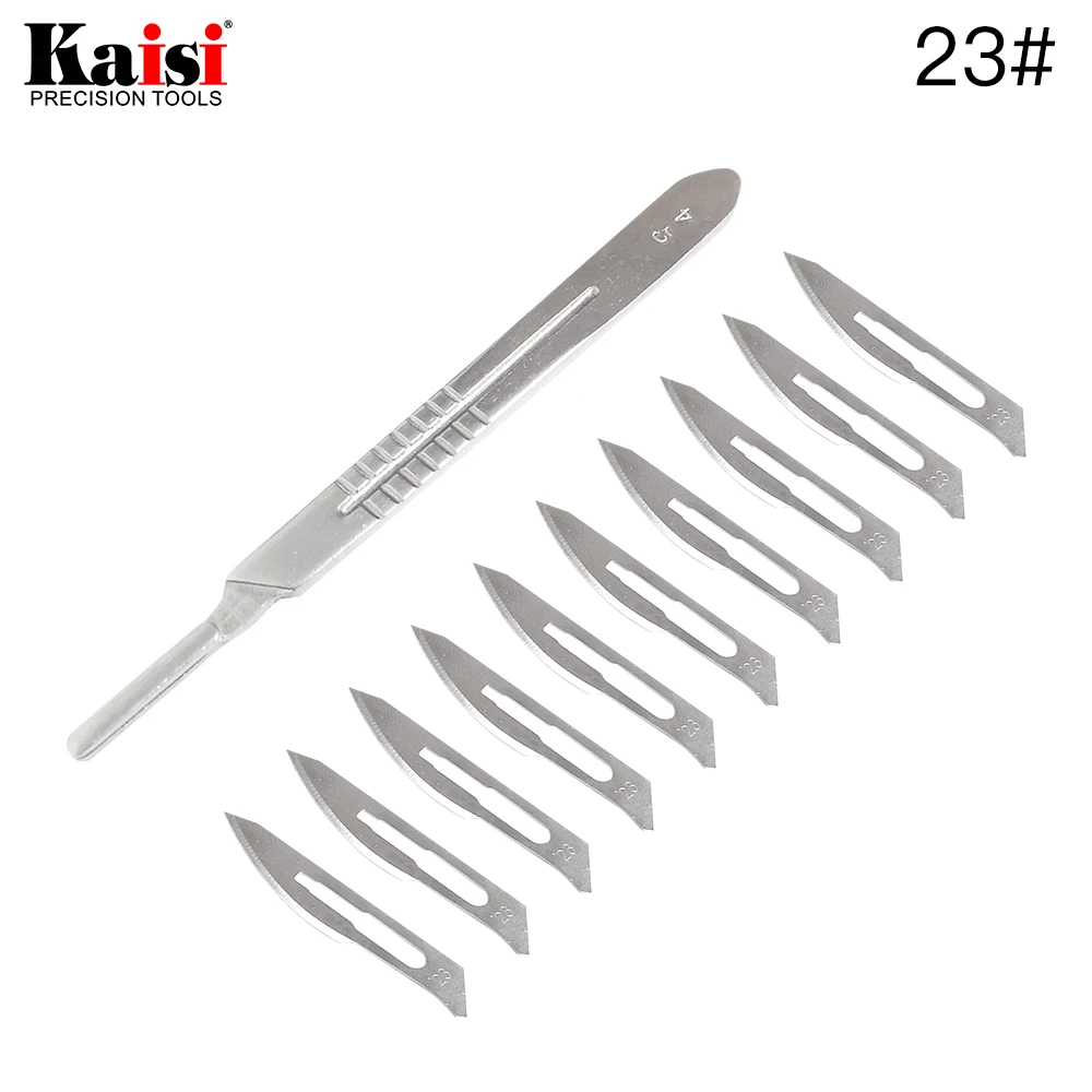 Carbon Steel Surgical Scalpel Knives 11# 23# With Metal Handle Scalpel DIY Cutting Tool PCB Repair Engraving Craft Knife