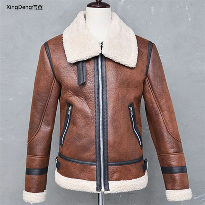 

XingDeng motorcycle Solid color zipperjacket cardigan bomber warm jackets zipper cotton fashion men's top coat plus size 4XL