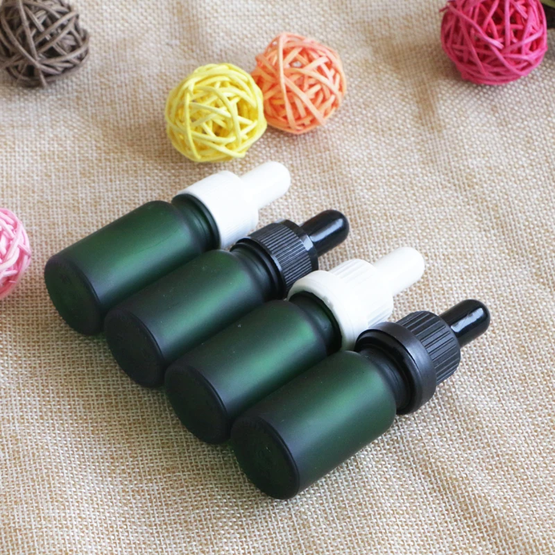 10 ml Groene Fles Dropper Navulbare Thee Tree Olie Essentiële Aromatherapie Parfum Container Vloeibare Pipet Fles 150 stks