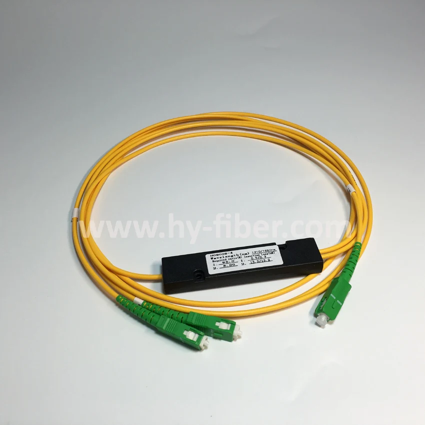 مقسم ألياف ضوئية، 1x2، نافذة مزدوجة، موصل SM SC/APC، كابل g652.d، بطول 3.0 مم، بطول 1 متر #4