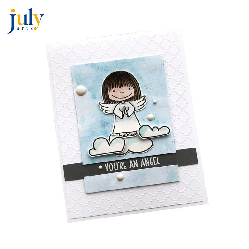 

Julyarts New Cutting Dies and Stamps Angel Girl Cutting Dies Scrapbooking Metal Stencils 108*132MM