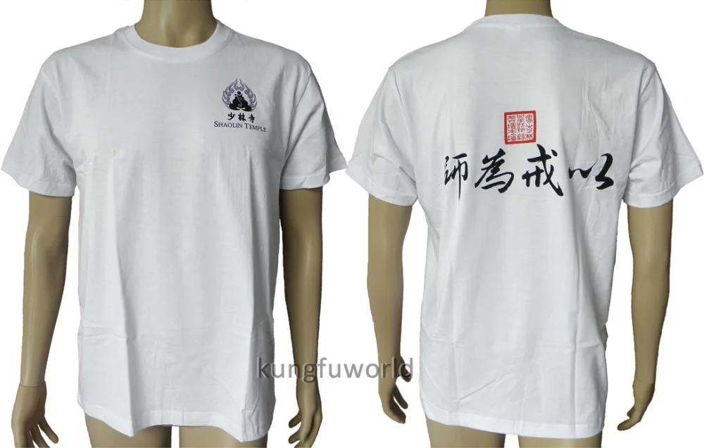 

White Cotton Shaolin Monk Kung fu Top T-shirts Chinese Tai chi Suit Martial arts Wing Chun Uniforms