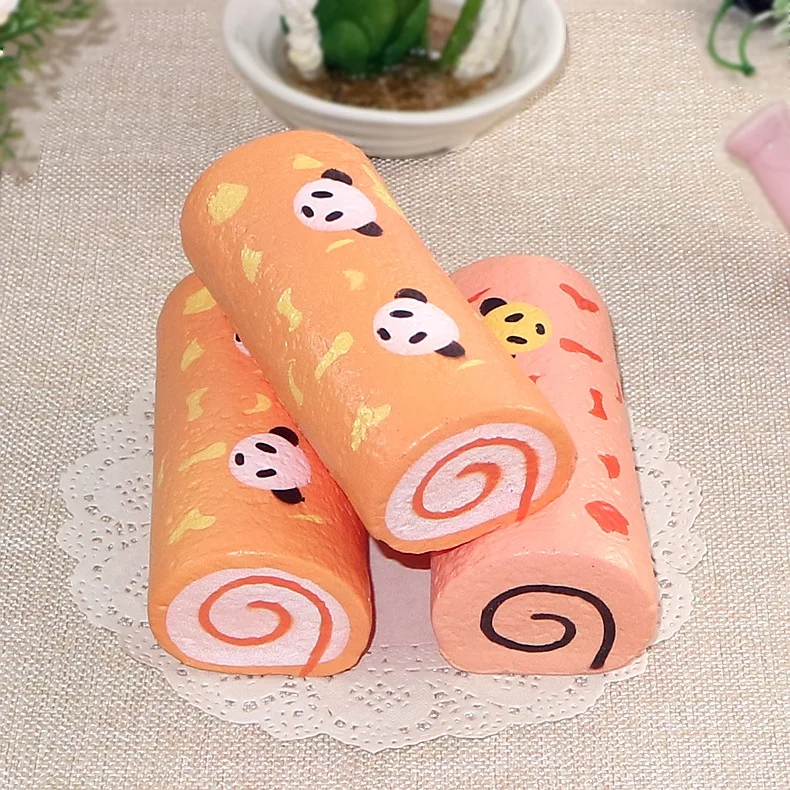 3pcs/set 12cm Cute Squishy Panda Swiss Rolls Cartoon Soft Slow Rising Break Cake Kid  Gift Children Pretend Play Kitchen s