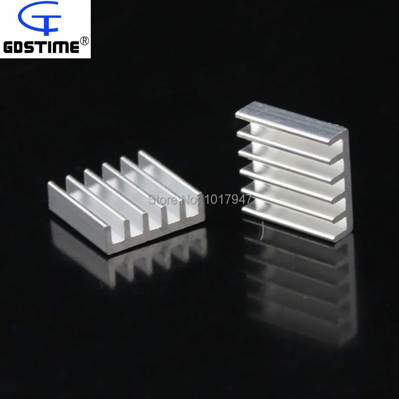 

100Pieces LOT 14mm 14x14x4mm Aluminum Adhesive Heatsink For VGA CPU GPU RAM IC Cooling