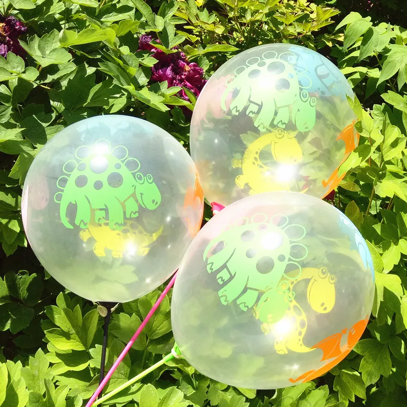 100pcs/lot 12inch Cartoon Dinosaur Printing Latex Balloons Mixed Color Inflatable Balloon Wedding Birthday Party Decor Kid Toy