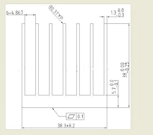 5pcs aluminum Heatsink 38*38-100mm/triode fin/The LED strips heat sink/Specical Led heat dissipation