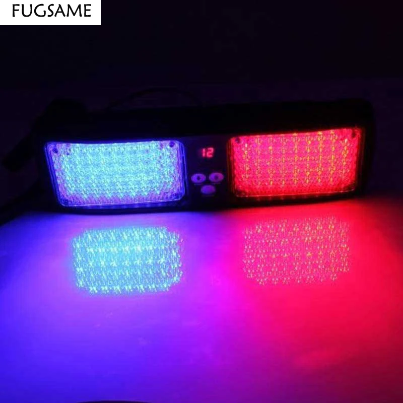 FUGSAME Car sun-shading board Sun visor flash lamp bright 12 modes 86led car   flash light safety warn light white