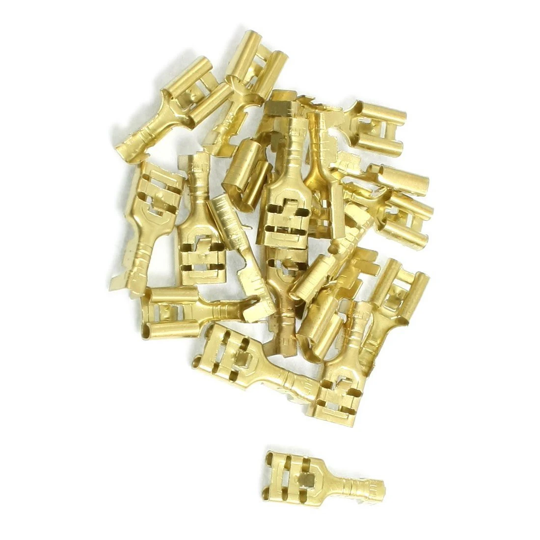 MYLB-Brass 6.3 mm Connectors Female Spade Cable Terminals, 20 Piece