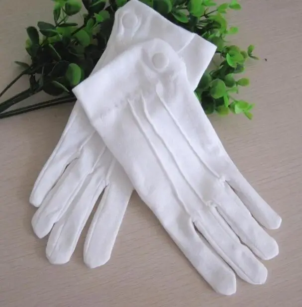 

Men's white cotton gloves women's white dancing glove female white cotton etiquette gloves R2338