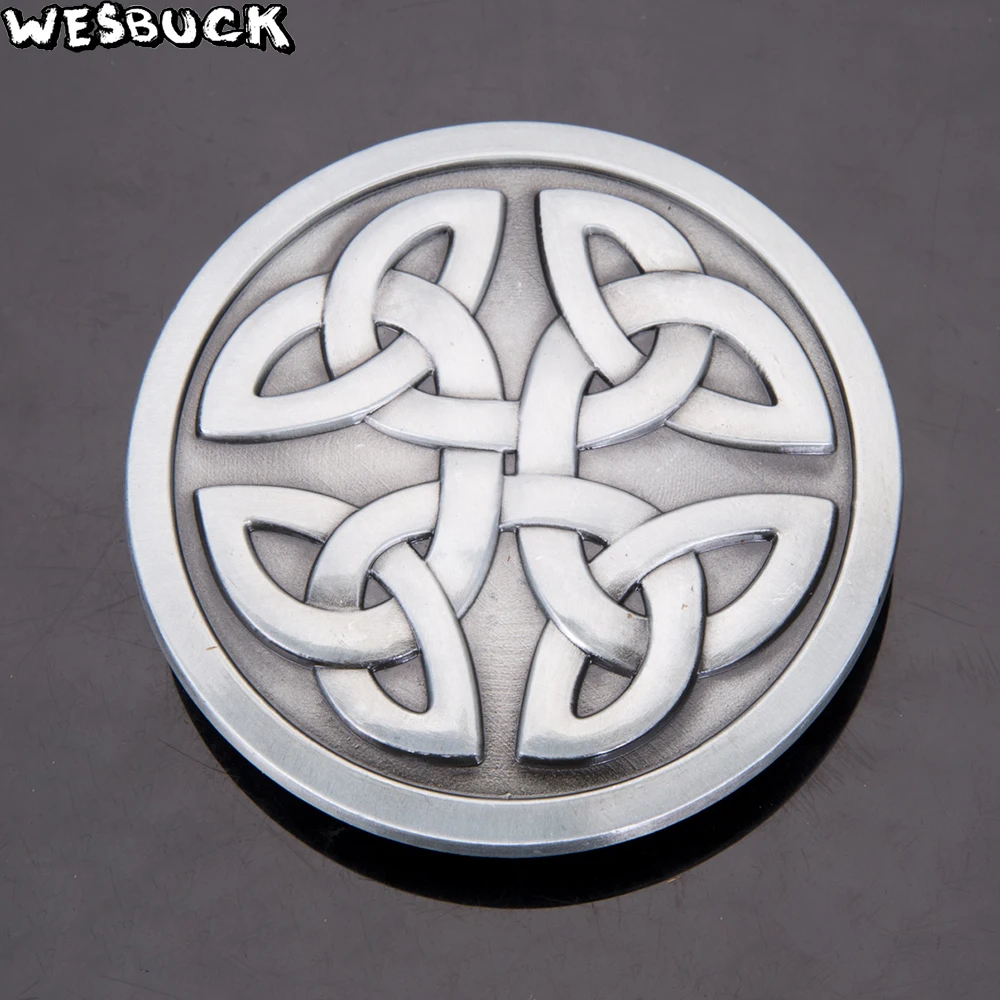 WesBuck Brand Celti c Belt Buckles for Men Women Cool Round Buckles Metal Cowboy Cowgirl Western Boucle Ceinture