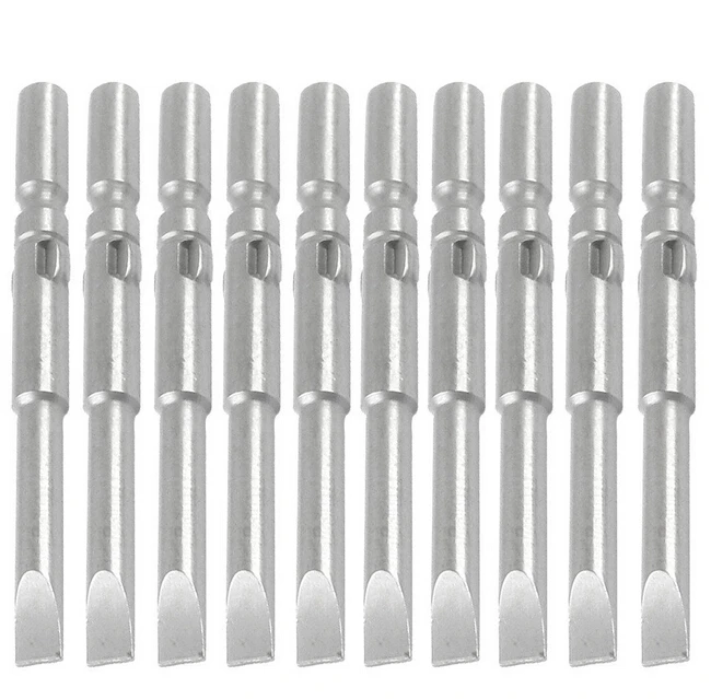 

10 Pieces Slotted Screwdriver Bit S2 Steel 5mm Shank 60mm Long 4mm Flathead Screwdriver Bits