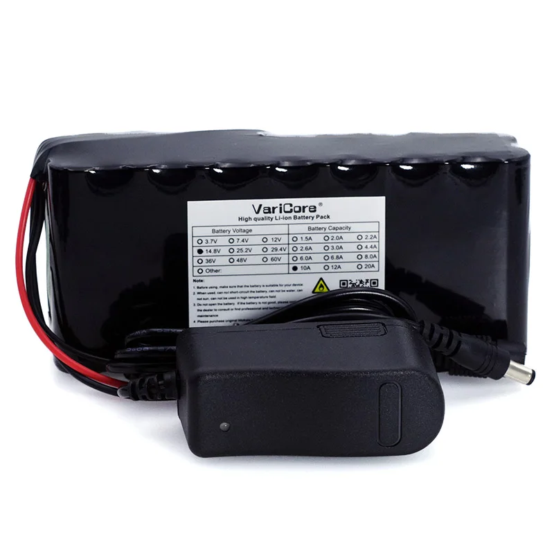 VariCore 14.8 فولت 10 أمبير 18650 بطارية ليثيوم أيون حزمة ليلة مصباح الصيد سخان التعدين مصباح مكبر للصوت البطارية مع BMS + شاحن 16.8 فولت