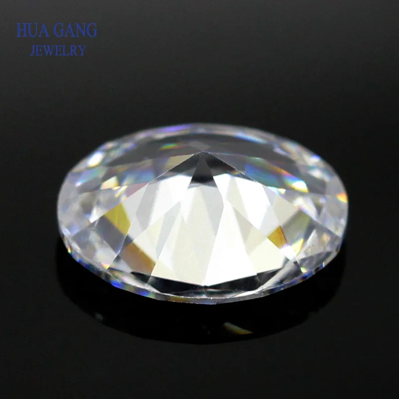 5A Oval Shape Cut  White CZ Stone Synthetic Gems Cubic Zirconia Beads For Jewelry Wholesale Size 2x3~18x25mm