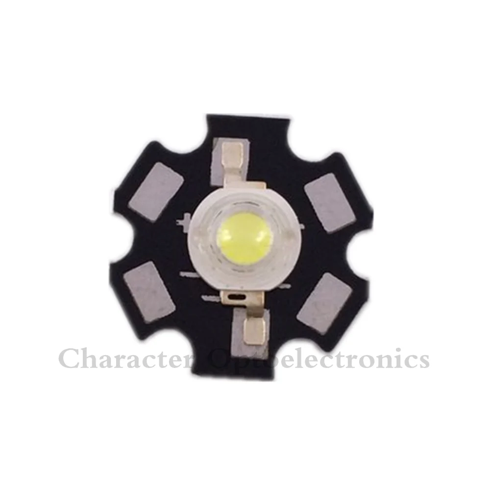 50pcs 1W 3W High Power LED Full Spectrum White Warm white Green Blue Deep Red 660nm Royal blue UV IR With 20mm Black Star PCB