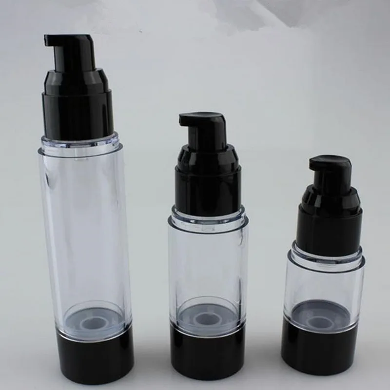 

500pcs/Lot 30MLClassic Black Vacuum Airless Pump Bottle Cosmetic Essence Oil Lotion packing Refillable Bottle