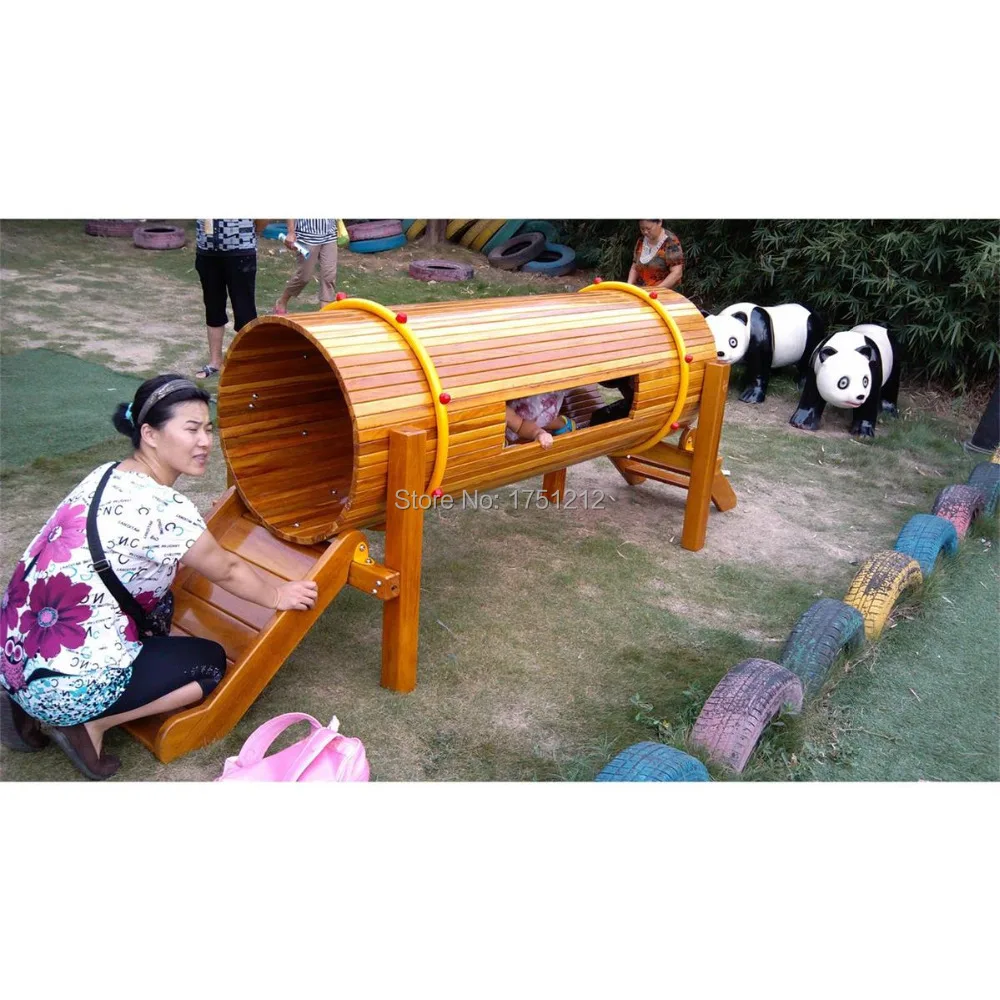 

Antirot Kindergarten Wooden Playground Equipment CE Certified Wooden Tunnel Safety Kids Outdoor Play Facilities HZ-5412a