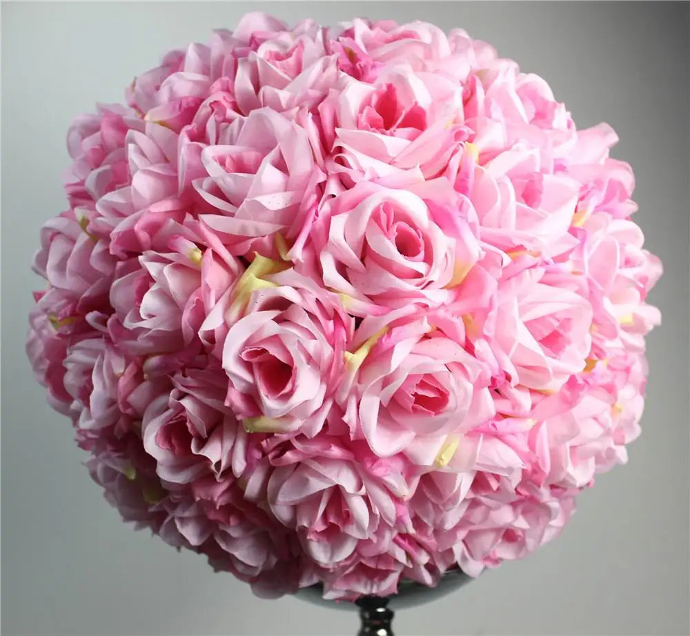 SPR Free shipping high grade PINK 40CM*4pcs/lot Pomander rose ball  wedding kissing flower ball party/home decoration flower