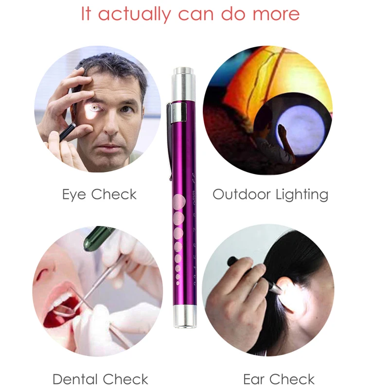 LED Medical Pocket First Aid Penlight Torch Eye Nose Dental Flashlight Otoscope Ear Wax Light Endoscope for Physician Doctors