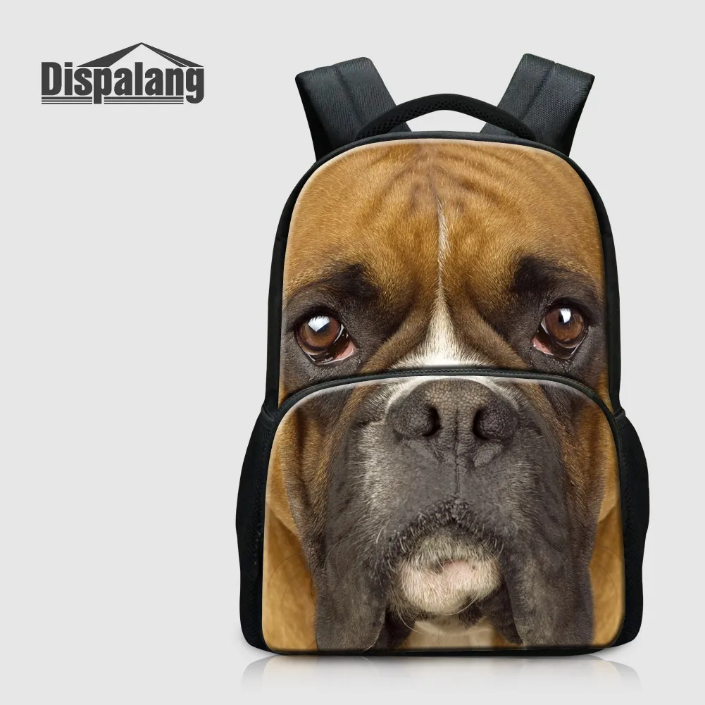 Dispalang Pug Puppy Backpack Dog Print School Bags For Children Animal Bagpack For Teenagers Sac A Dos Canvas Mochila Laptop Bag